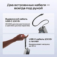 Повербанк EcoFlow RAPID 25k (25 000 мАч, 170 Вт, со встроенным и выдвижным кабелями 100 Вт)