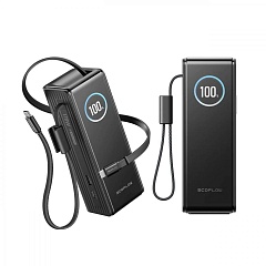 Повербанк EcoFlow RAPID 25k (25 000 мАч, 170 Вт, со встроенным и выдвижным кабелями 100 Вт)