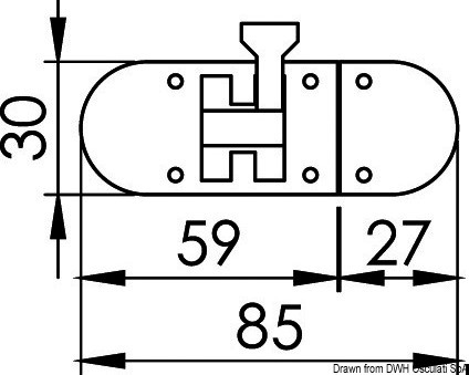 Задвижка антивибрационная из хромированной латуни 85x30 мм, Osculati