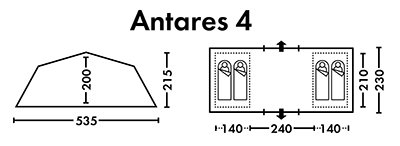 Полуавтоматическая кемпинговая палатка FHM Antares 4