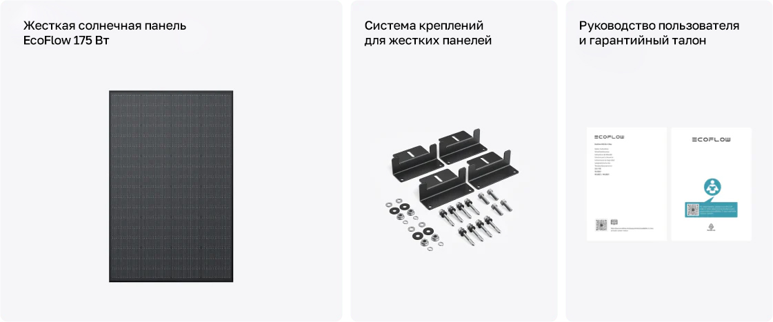 Жесткая солнечная панель EcoFlow 175 Вт