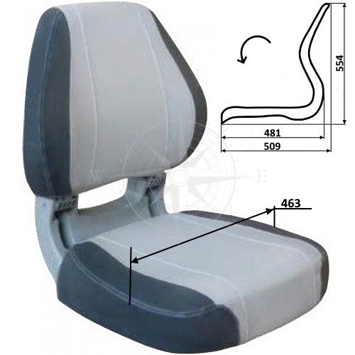 Эргономическое сиденье для катера Osculati Sirocco light grey + dark grey