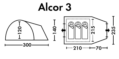 Полуавтоматическая кемпинговая палатка FHM Alcor 3