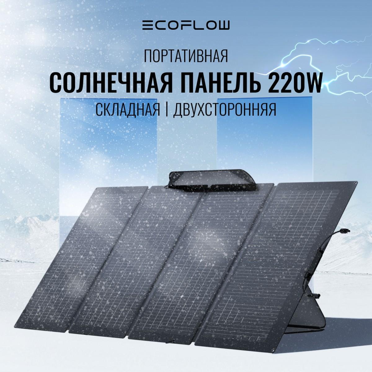 Солнечная панель складная двусторонняя EcoFlow 220W