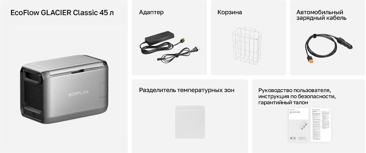 Портативный холодильник-морозильник EcoFlow GLACIER Classic (45 л)