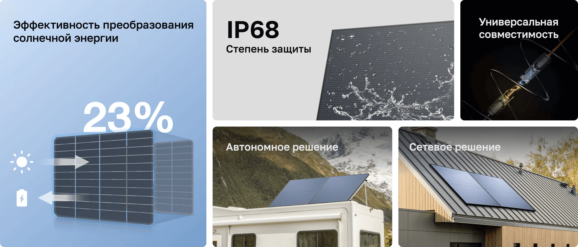 Комплект из 2 жестких солнечных панелей по 450 Вт