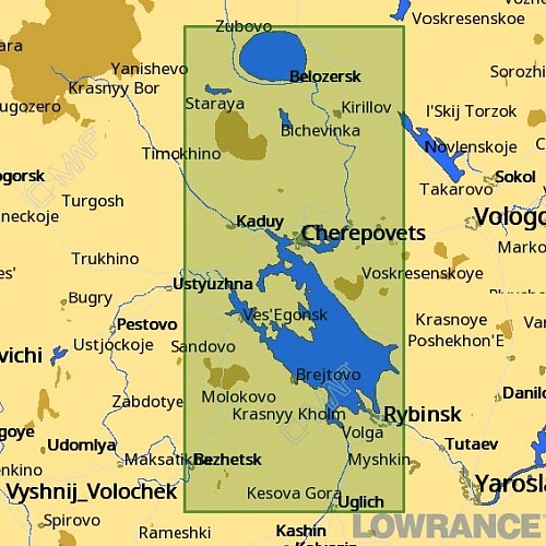 КАРТА C-MAP Рыбинское водохранилище, река Шексна и Белое озеро