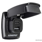 Водонепроницаемая розетка Osculati SCANSTRUT Flip Pro USB-A и USB-C