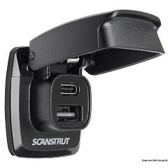 Водонепроницаемая розетка Osculati SCANSTRUT Flip Pro USB-A и USB-C