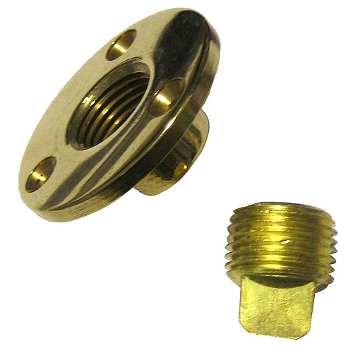 Дренажная пробка 1/2" латунная гайка Attwood