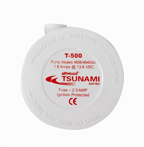 Помпа Attwood Tsunami T500 non-auto 500GPH, 32 л/м, 12В