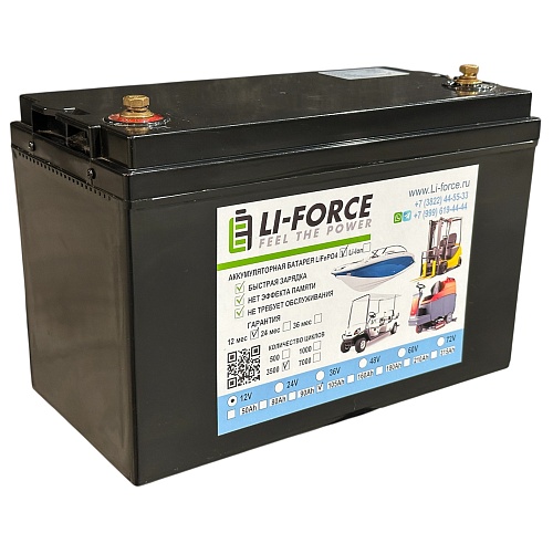 Аккумуляторная батарея Li-Force 12В 105Ач LiFePO4, 4S1P