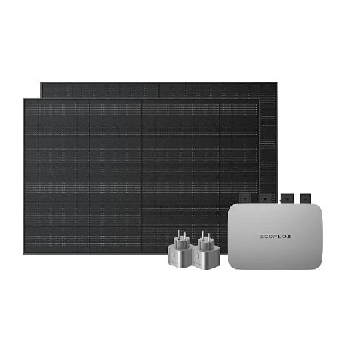 Комплект микроинвертор EcoFlow 600 Вт + 2 жесткие солнечные панели 400 Вт