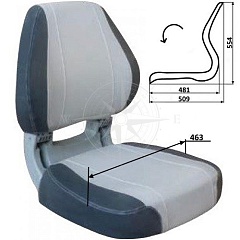 Эргономическое сиденье для катера Osculati Sirocco light grey + dark grey