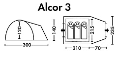 Полуавтоматическая кемпинговая палатка FHM Alcor 3