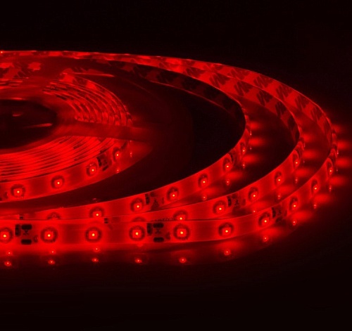 Лента светодиодная Apeyron Electrics 12В, 4,8Вт/м, smd3528, 60д/м, IP65, подложка 8мм, 5м, крас.