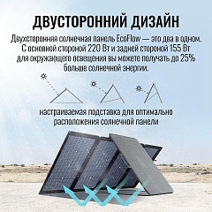 Солнечная панель складная двусторонняя EcoFlow 220W